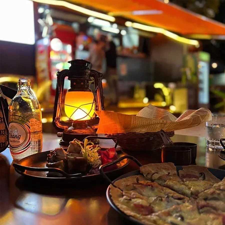 3 Lighting Modes Retro LED Table Lamp Rechargeable Vintage Desktop Atmosphere Light Portable Lanterns Hanging Travel Camping Lamp XJ250725