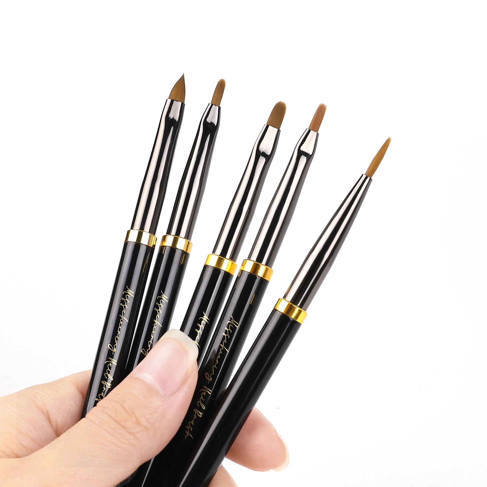 Black Nail Art Brush Gel Brush for Manicure Acrylic UV Gel Extension Pen Fish Nail Polish Painting Drawing Brush Nail Brush 250716