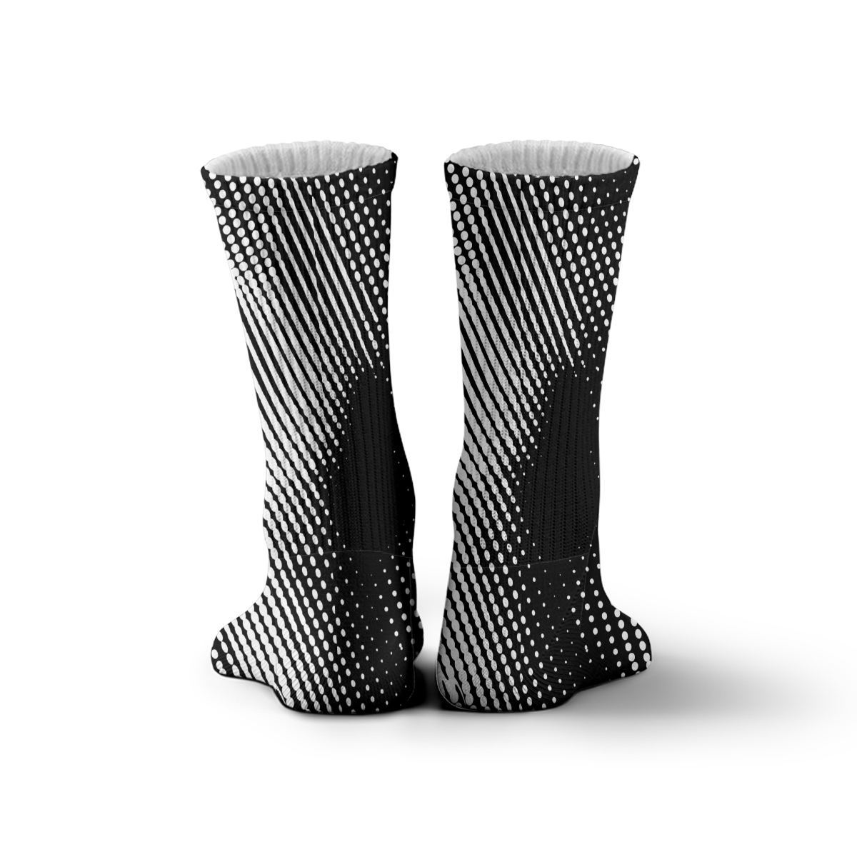 Black & White Geometric Tech Unisex Tube Designer Socks C092