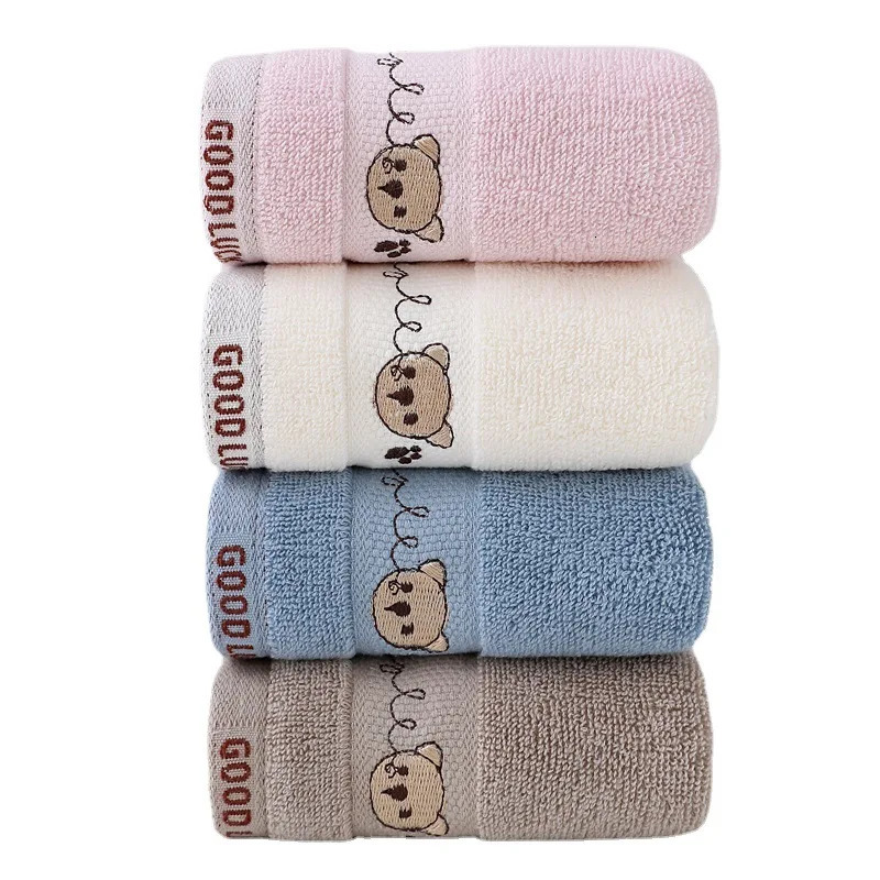 Baby Towels Cotton Bath Towel Face Washcloth Cute Cartoon Bear Hand Wipe Soft Children Kids born Bathing Handkerchief 250725