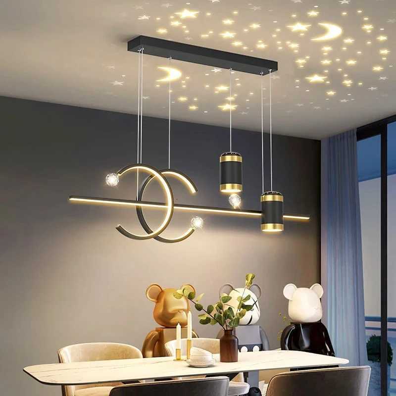 Modern Dining Room Pendant Light LED Smart Remote Control Dining Table Hanging Lamp Luxury Chandelier Home Indoor Decor XJ250725