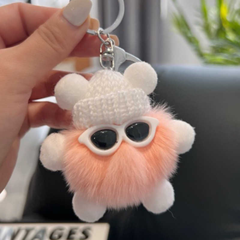 Imitation Plush Coal Ball Pendant Hot Recommendation Car Key Bag Cartoon Plush Doll Pendant Trendy Cool Keychain 250715