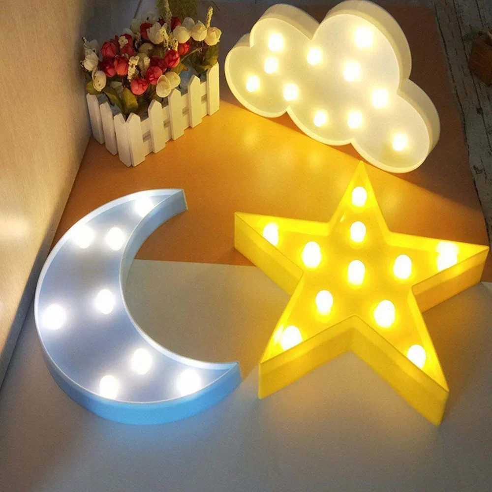 Nordic Lovely Cloud Star Moon LED 3D Night Light Kids Gift Toy For Baby Children Bedroom Toilet Lamp Decoration Indoor Lighting XJ250725