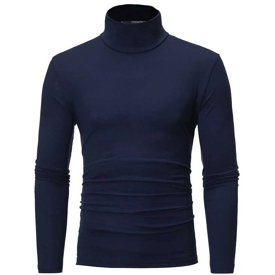 2pcs Men Thin Warm Tops Mens Autumn Long-sleeved Thermal Underwer Male High Collar Fashion T-shirt Z250725