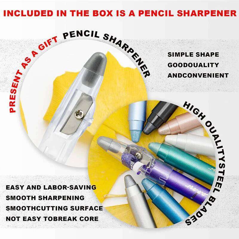 8 color pearl eyeshadow self-sharpening pencil eyeliner, undercover pencil, does not sdge, waterproof and long-lasting