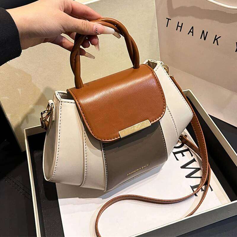 High Quality Soft Leather Handbag Women Purses Female Designer Patchwork Ladies Shoulder Crossbody Bag Sac A Main New