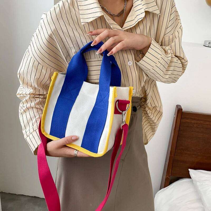 Color Blocked Handbag, New Fashionable And Simple Bag, Women's Crossbody Shoulder Bag