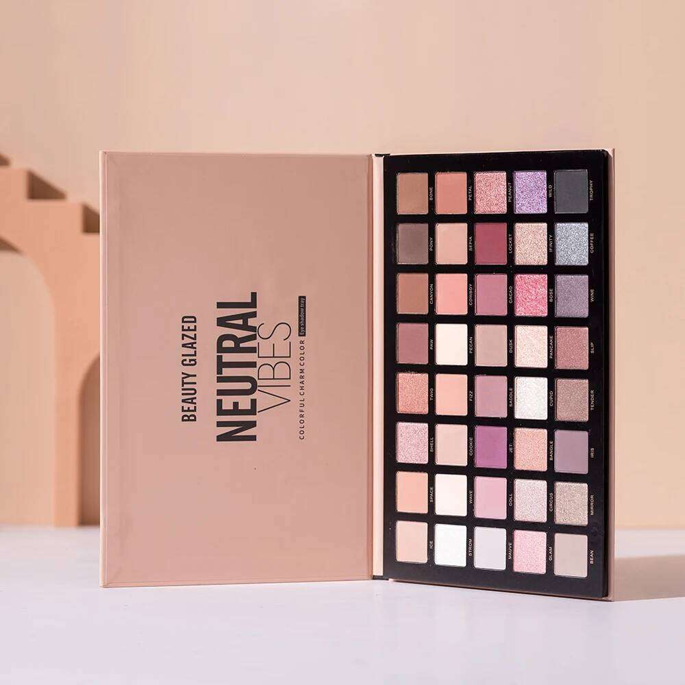 BEAUTY GLAZED NEUTRAL VIBES Matte 40 Colors Highlight Shimmer Eye Shadow Cosmetics Palette Glitter Eyeshadow palette