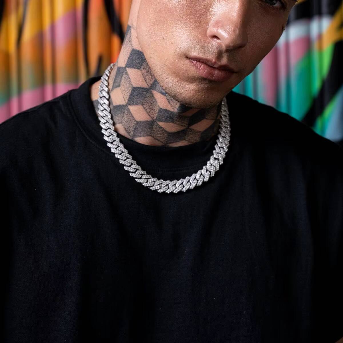 Buy High Quality 12MM Iced Out Moissanite Diamond Cuban Link Chain Hip Hop stylish Classic Chain