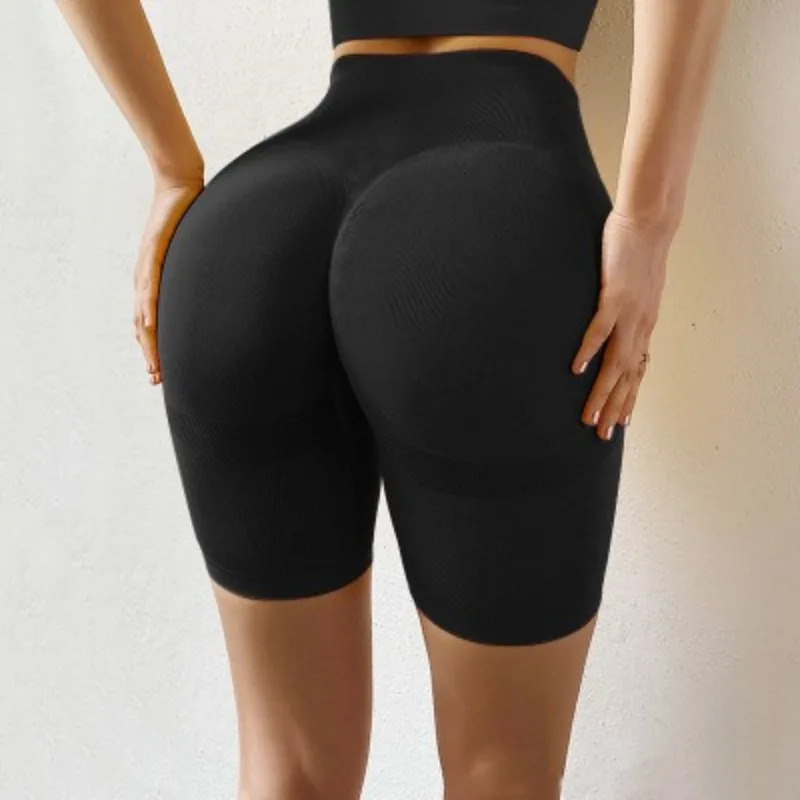 High Waist Sport Shorts Seamless Knit Sexy Hip Liftting Gym Running Cycling Stretchy Fashion Yoga Fitness Leggings 250725