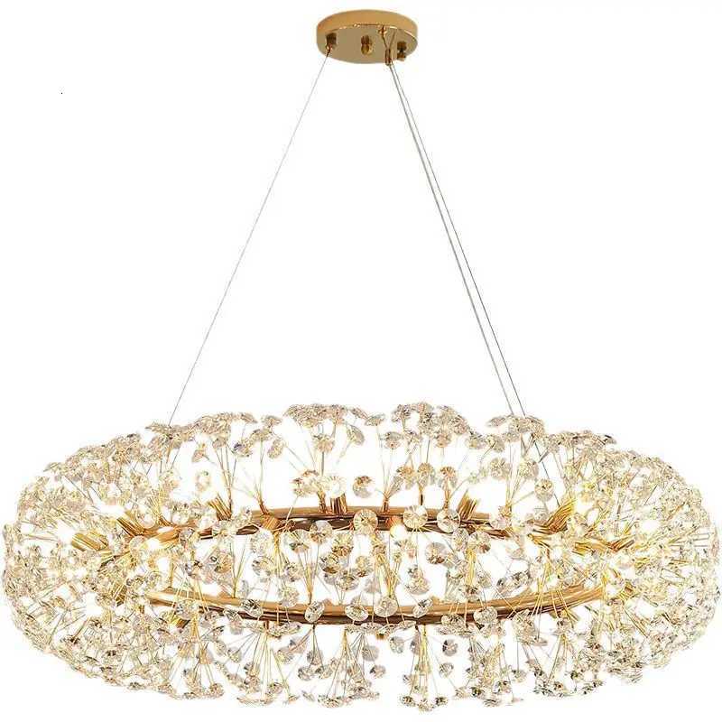 Modern Crystal Dandelion Led Chandeliers Lighting Living Dining Room Pendant Lights Home Decor Bedroom Bar Office Hanging LampXJ250725