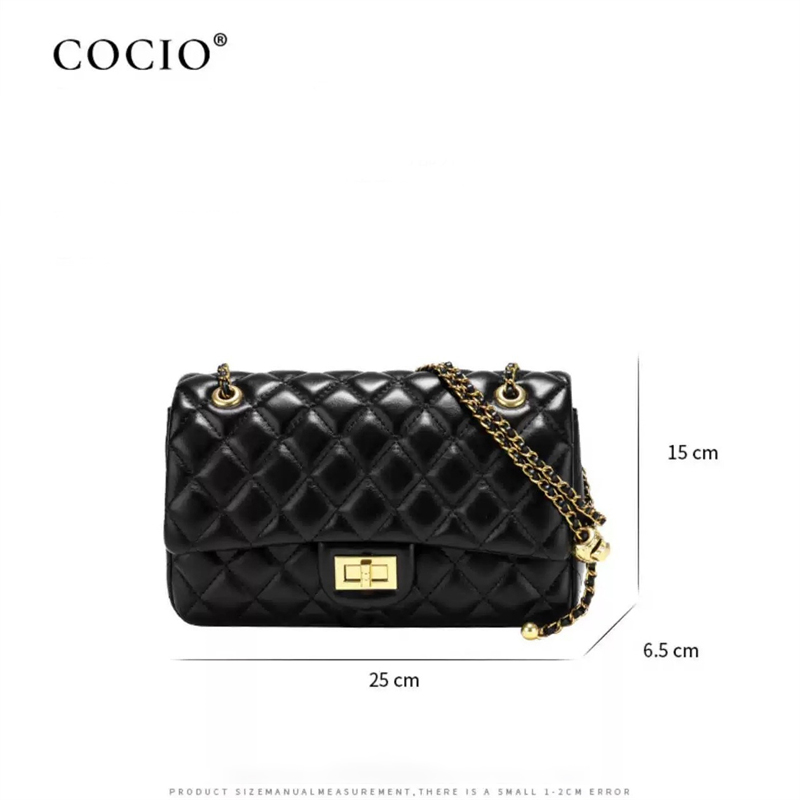 COCIO designer bag New diamond grid chain bag simple high-quality versatile womens bag large capacity fashionable hot