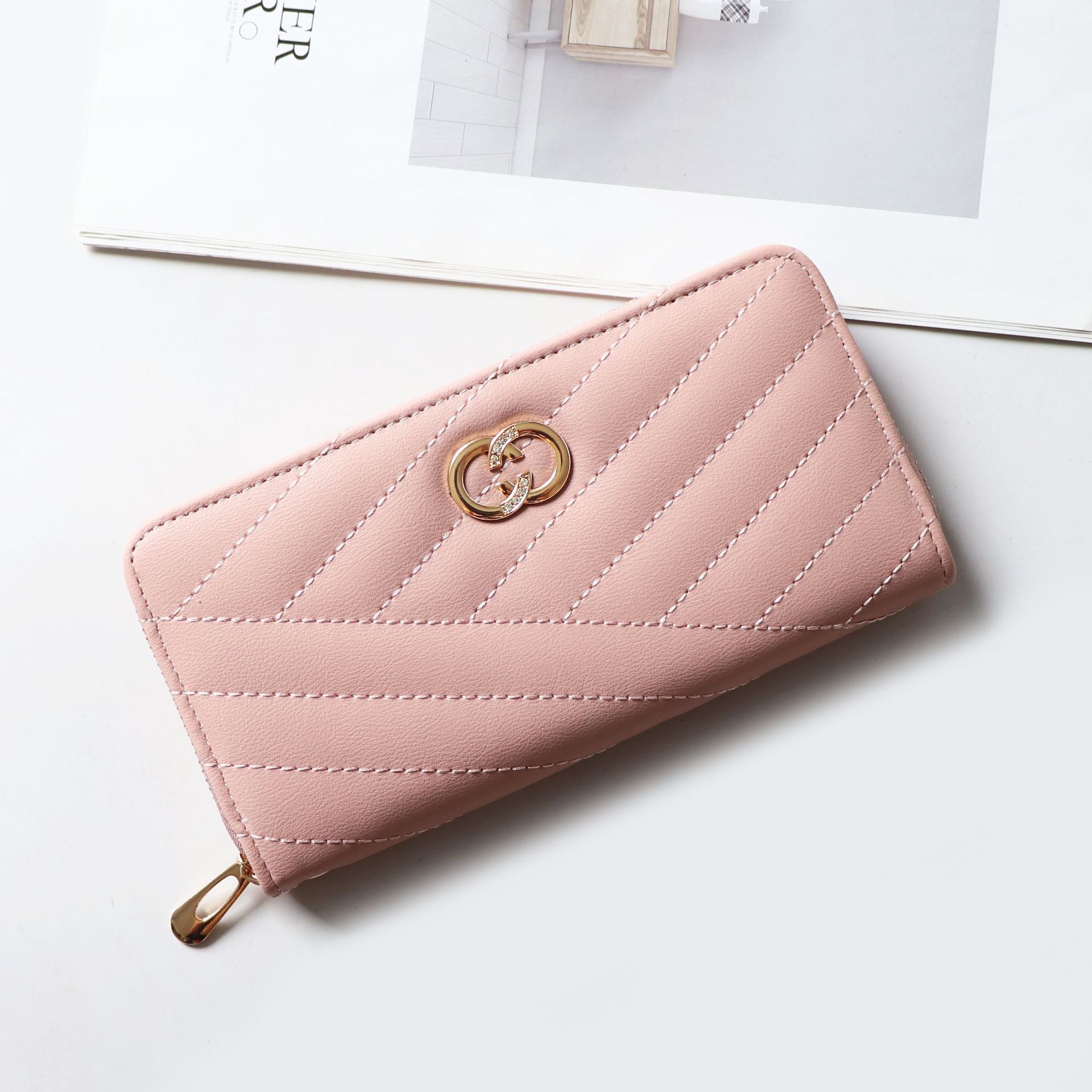 Free Shipping 2025 Summer New Designer Bags Women's Long Zipper Wallet Ladies' Purse Phone Bag Large Capacity Clutch Manufacturer Supply Hig