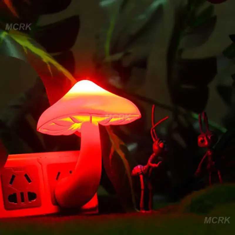 Worm Mushroom Lamp Plug-in Light Control Night Light Wholesale Yellow Light Worm Mushroom Light Control Night Light Home Decor XJ250725