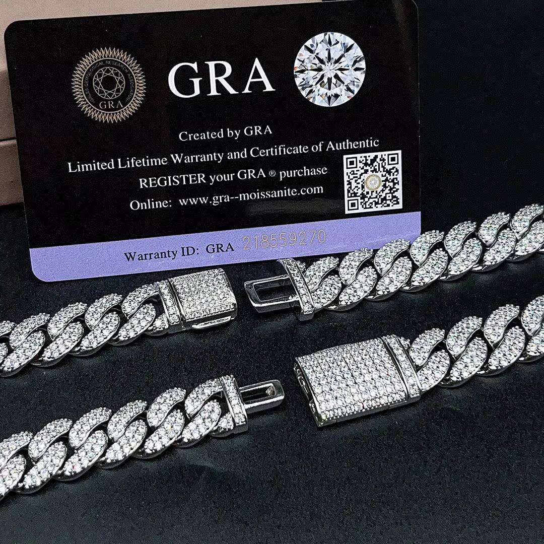 Provnece Jewelry Iced Out Cuban Chain Hip Hop 18K Gold Plated Diamond Necklace Cuban Link Chain Jewelries Necklace for Men