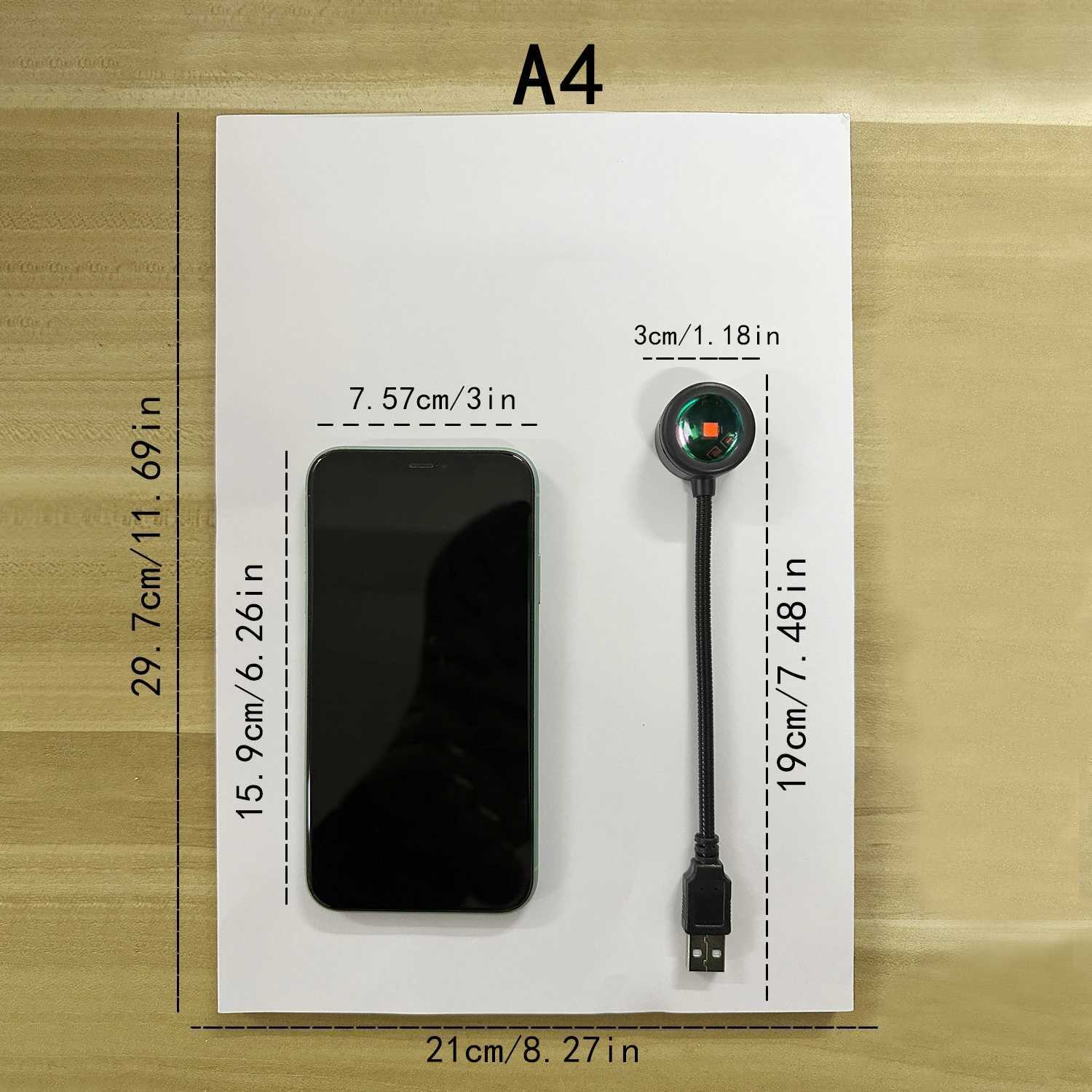 Sunset projection lamp USB home decoration atmosphere lamp multi-angle rotatable suitable for living room and bedroom. XJ250725