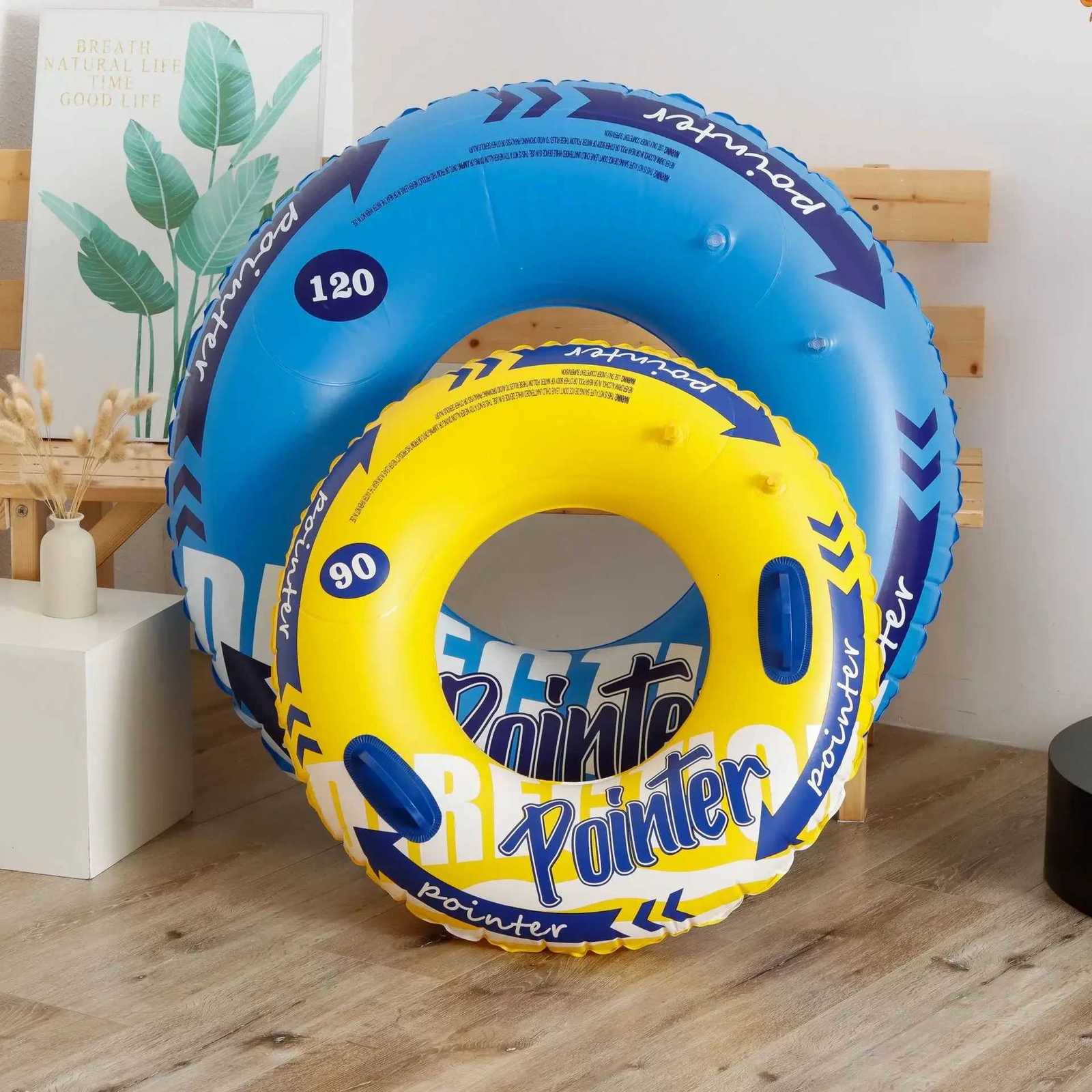 100% Cotton Thickened Swim Ring Float Inflatable Toy With Hand Swimming Ring Tube Adult Swimming Circ Pool Beach Water Play Equipment Y250729