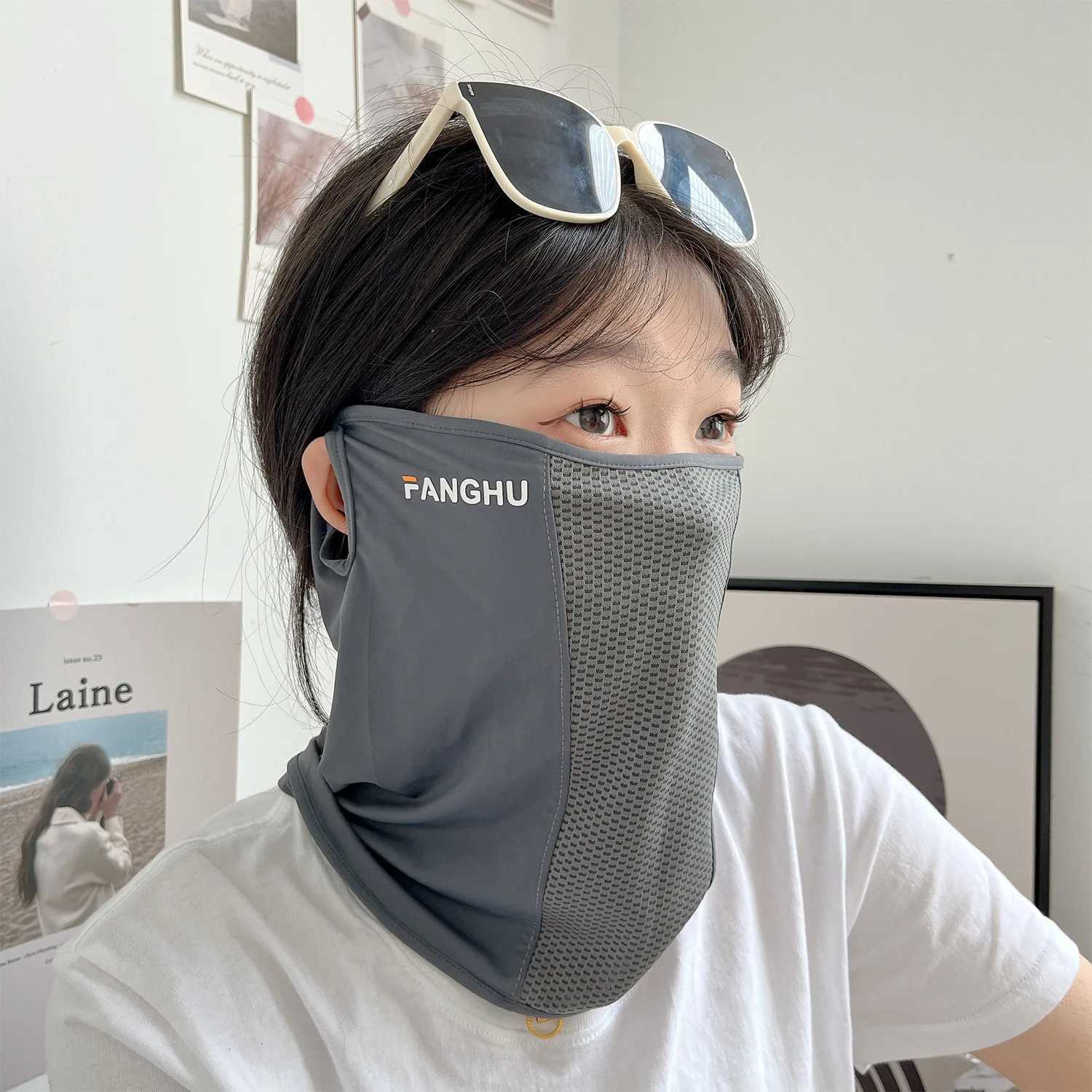 Summer UV Protection Sunscreen Mask Face Scarf Cycling Sunscreen Silk Mask Face Cover Neck Wrap Cover Breathe Traceless Thin Z250725