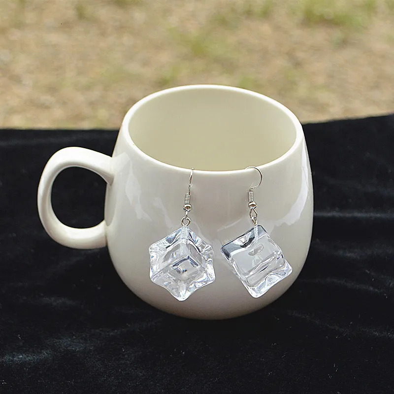 Geometric Transparent Acrylic Fun Ice Cube Big Earrings Fashion Exaggerated Irregular Womens Jewelry 250715