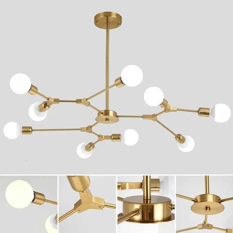 Modern Magic Bean Chandelier Personality Simple Atmospheric Living Room Lamp Molecular Branch Bedroom Electroplating ChandelierXJ250725