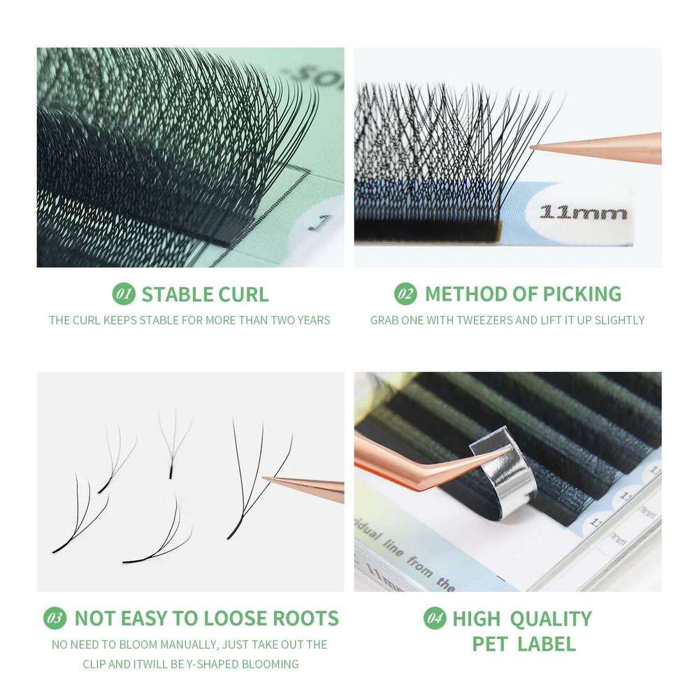 ANNAFRIS 3D W Shape Eyelash Extension Premade Volume Fans W-shaped Clover Natural Soft Faux Mink False Lashes X250725
