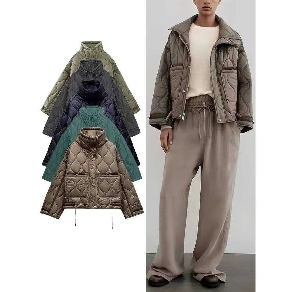 hoodie Women's New Fashion Warm Cotton Fall and Winter Standing Collar Long Sleeve Front Zipper with Buttons Vintage Jacket jacket