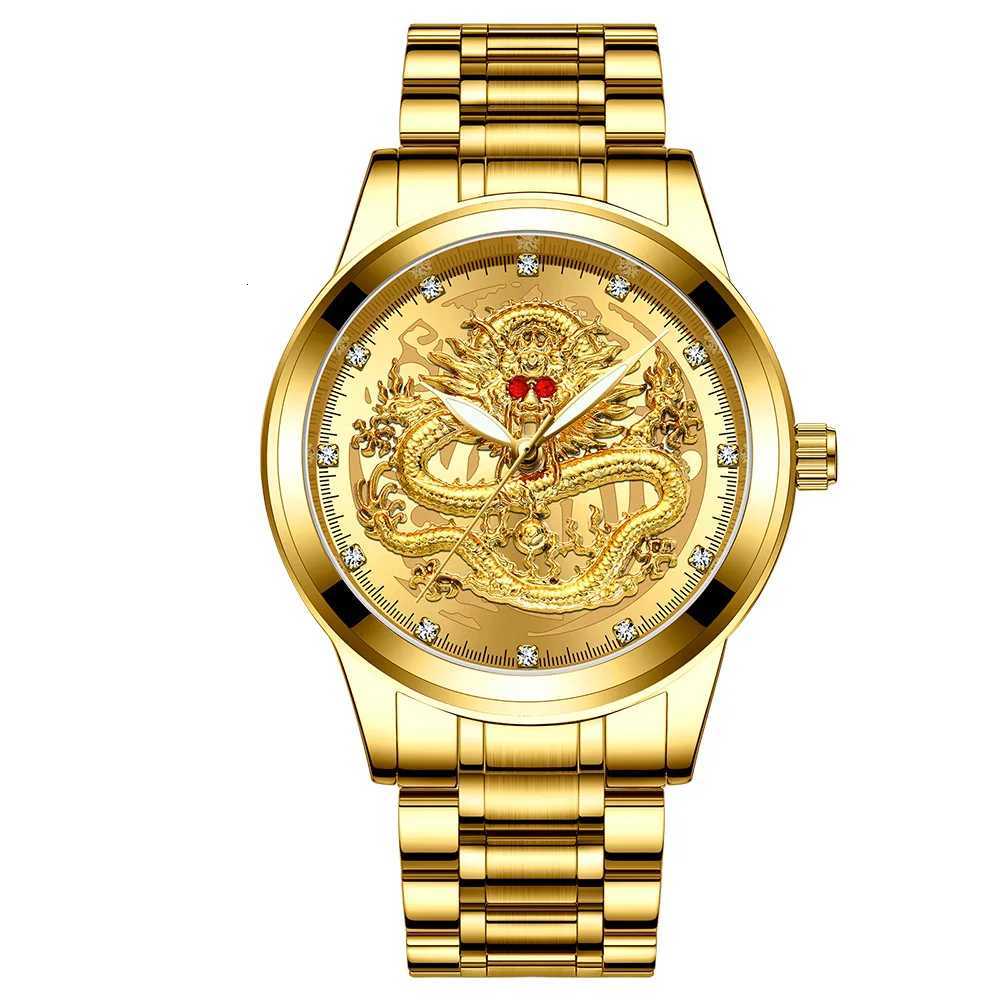 uthai men watch embossed gold dragon wristwatch waterproof diamond inlaid ruby m fashion middle-aged elderly clock watches X250726