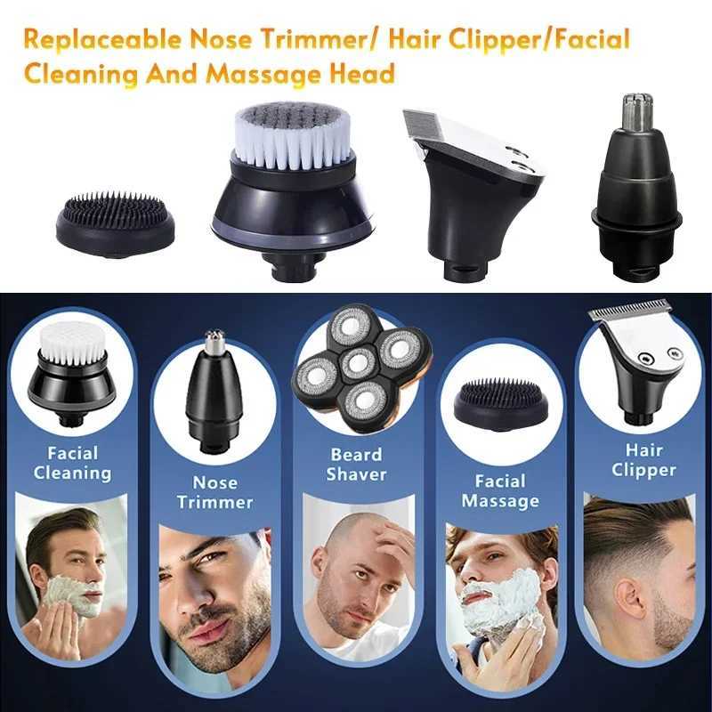 Replacement Electric Shaver Head Nose Trimmer Hair Clipper Facial Cleaning Brush Massage Head Spare 3/4/5 Cutter Floating Head 250715