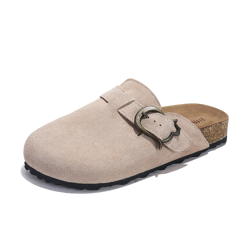 Leather-covered women's shoes for withoutbox Free shipping outside wear, 2025 new lightweight soft sole lazy one-step full cow half-slip-on Birki