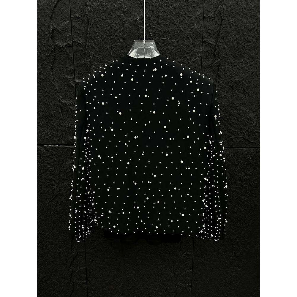 High-End Beaded Jackets Men's 2025 Spring Autumn New High Street Short Style Loose Coats Male Fashion Stage Performance Clothes