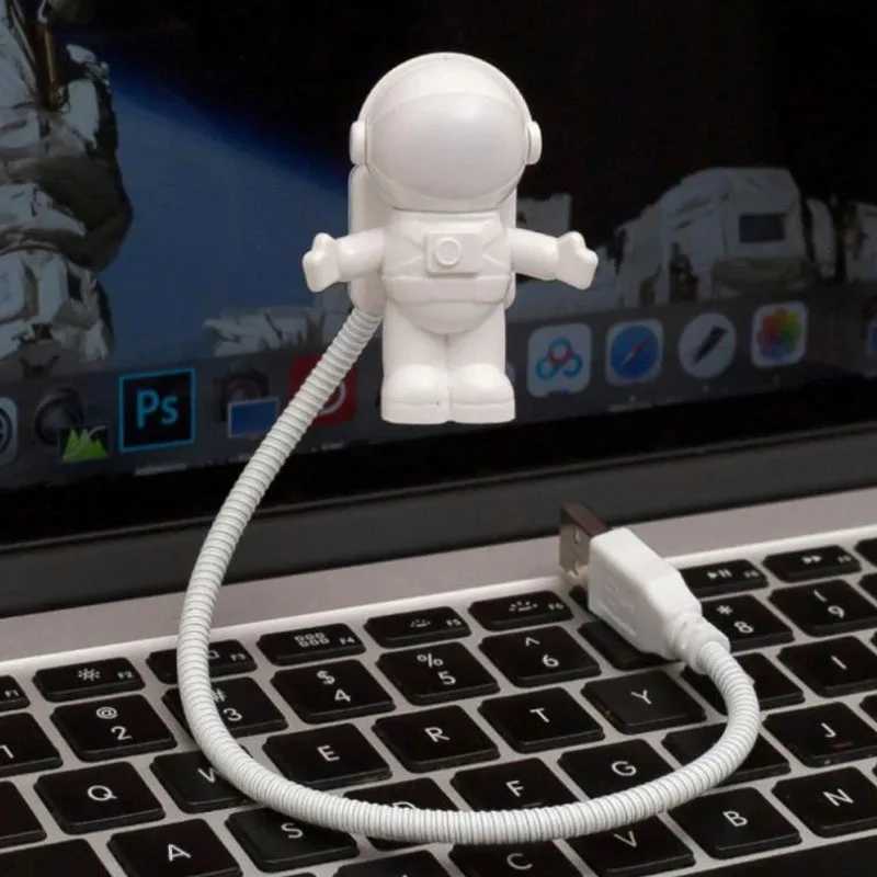 USB Night Light Powered White Astronaut Shape Portable Reading Desk Lamp DC For Computer PC Portable Source 5V LED Lighting Lamp XJ250725