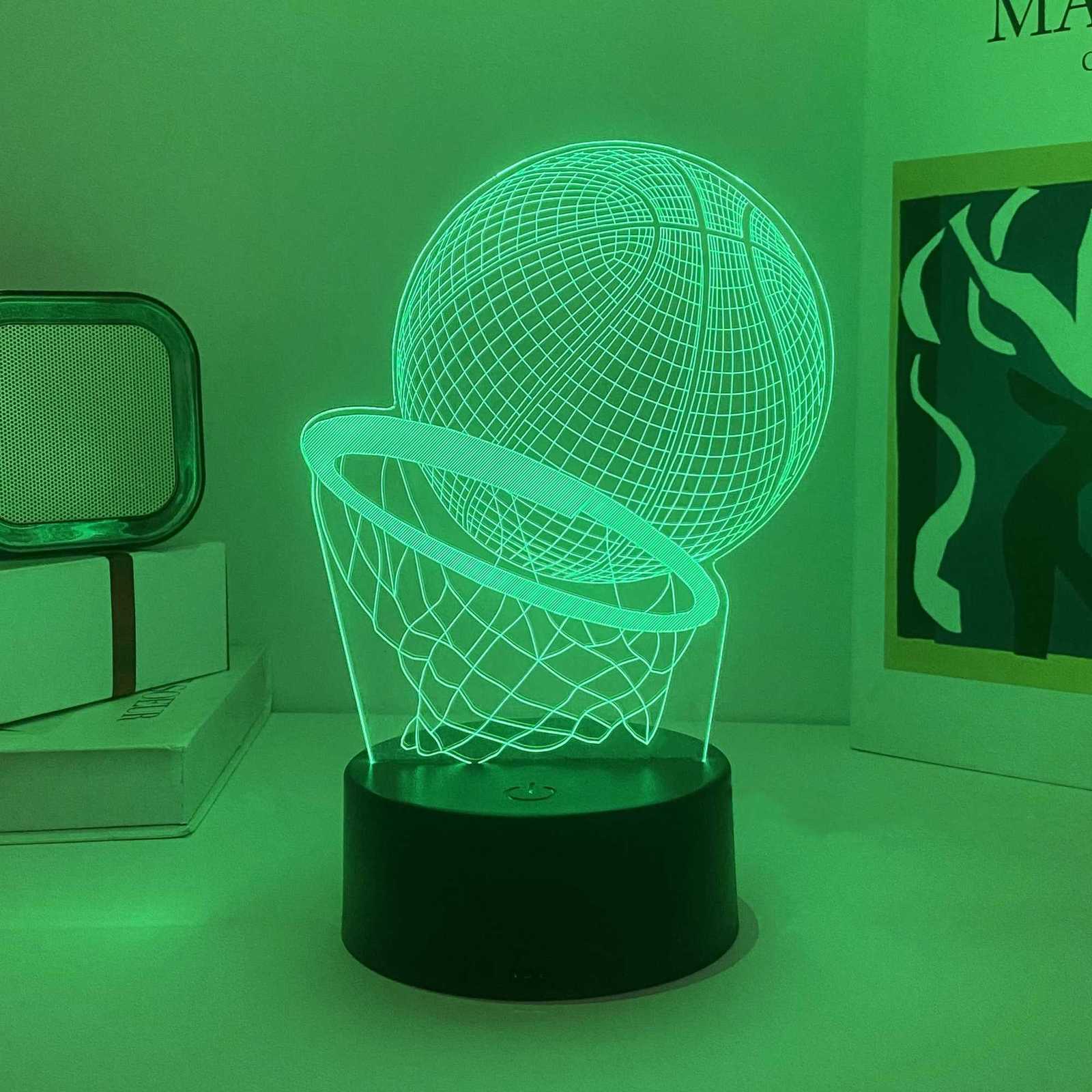 1pcs Basketball Pattern 3D Nightlight USB Atmosphere Decorative Light Holiday Gift Table Light for Family and Friends. XJ250725