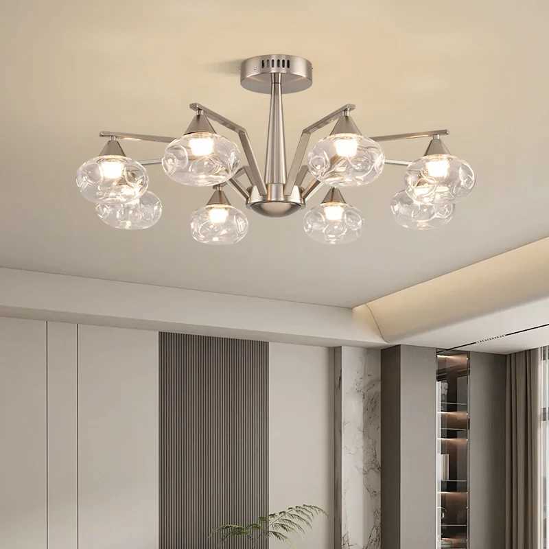 Modern LED Glass Ball Chandeliers Living Room Dining Table Salon Chandelier Bedroom Ceiling Chandelier Home Decoration LightingXJ250725