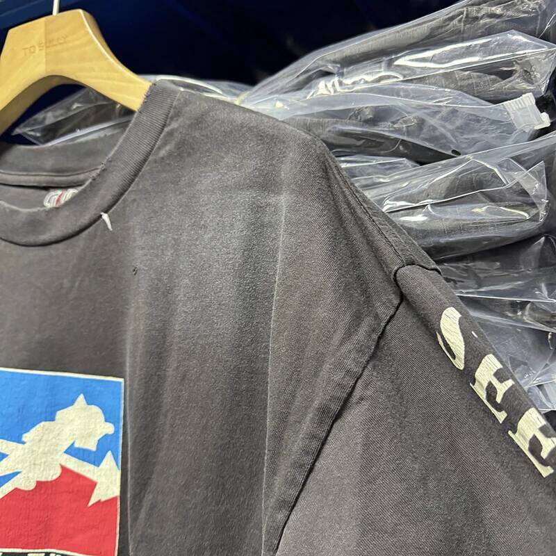 Autumn Fashion Saint Vintage Casual Cartoon Aircraft Printed T-shirt Men