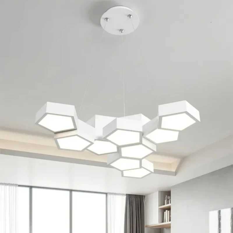 Nordic Black White Modern Living Room Minimalist Cream Style Creative Geometric Combination Ceiling Chandelier XJ250725