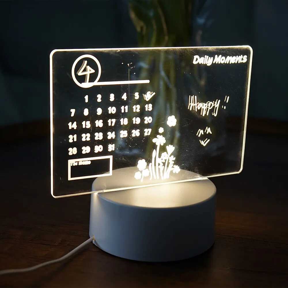 Creative LED Note Board Night Light USB Rewritable Message Board Warm Soft Light For Children Girlfriend Decoration Night Lamp XJ250725