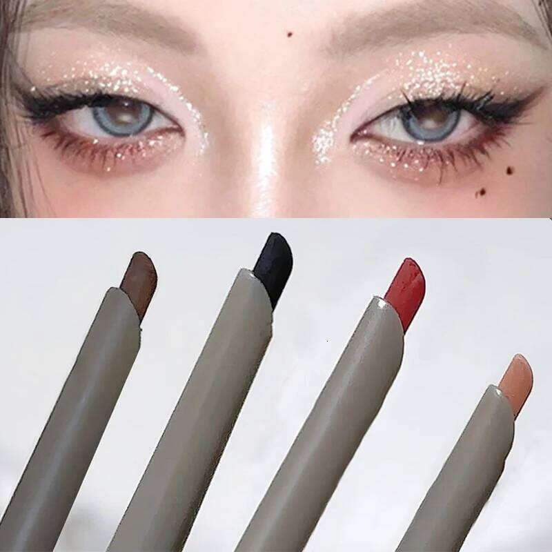 1pc Sexy Rose Eye Liner Pencil Natural Matte Wine Red Lying Silkworm Eyeliner Easy To Color Waterproof Eyes Makeup Cosmetics