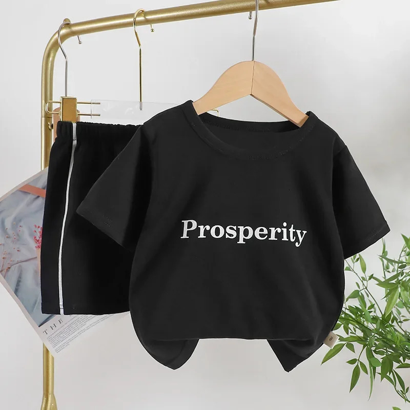 Childrens Shortsleeved Suit Girls Boys Tshirt Summer Baby Fashion Sports Casual Sets Clothes Clothing 250725