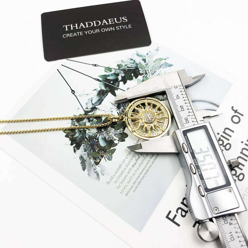 Necklace Gold Color Sun Brand Link Chain Fashion Ethnic Jewelry Europe Style Stering Sier Gift For Men Women