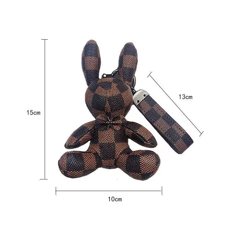 Leather rabbit chain Cute Doll Bag pendant fashion couple car key ring Z260130