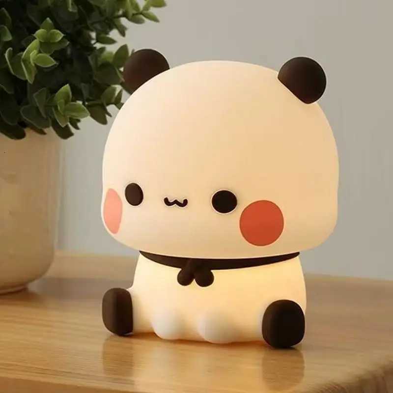 Kawaii Panda Led Night Light Lamp Cute Cartoon Pat Lamp Animal Bedroom Decorative Living Room Dolls Gifts Kids Baby Night Light XJ250725