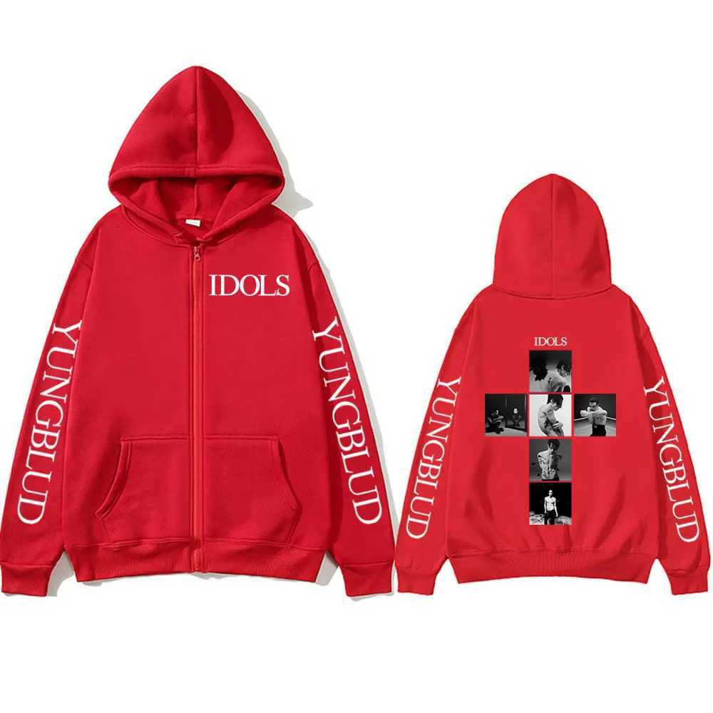 Yungblud IDOLS Album Tour 2025 Zipper Hoodies Mens Women Fashion Hip Hop Pullovers Rock Vintage Zip Up Sweatshirts Jacket Coats XJ250726 - view 4