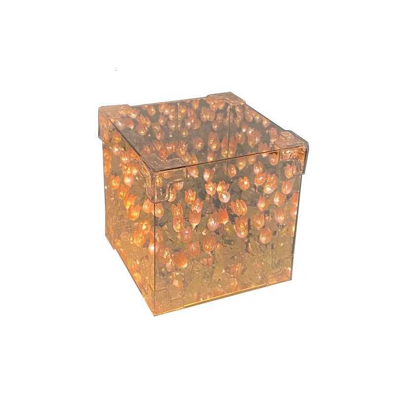 20 Flowers DIY Flower Sea 3D Cloud Tulip Night Light Mirror Table Lamps Bedroom Ornaments Mirror Table Lamps Bedside Gift XJ250725