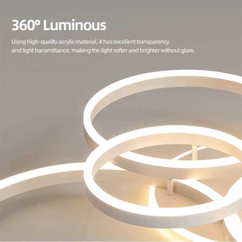 Modern LED Ceiling Chandelier Lighting Circle Rings For Home Living Study Room Bedroom Dimmable Ceiling Lamp Indoor Decoration XJ250725