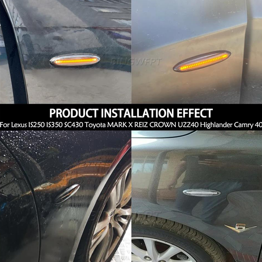 For Toyota Highlander XU40 2008-2013 LED Side Fender Marker Turn Signal Indicator Light 2PC