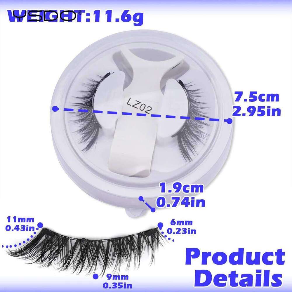 YSDO Upgrade Eyelashes With Tweezers Set 1 Pair Extension 3D Natural Lashes 3-Step Press On False Eyelash X250725