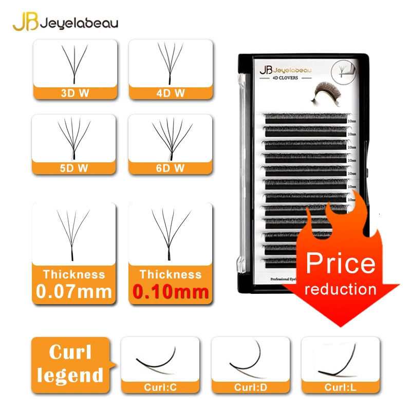 JB Jeyelabeau 3D 4D 5D W eyelashes Naturally curl Eyelash Premade volume fans lashes False 6D cilia 250714