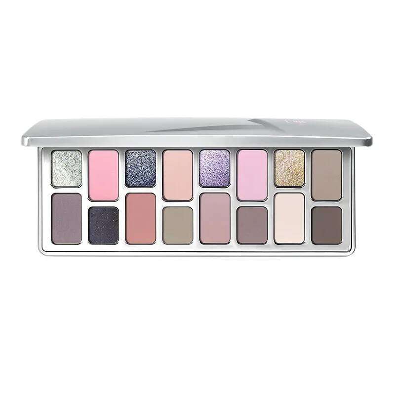 16 Color Shimmer Glitter Eyeshadow lti-Color with Blue ple Pink Waterproof Long-Lasting Sdge-Proof Makeup Palette