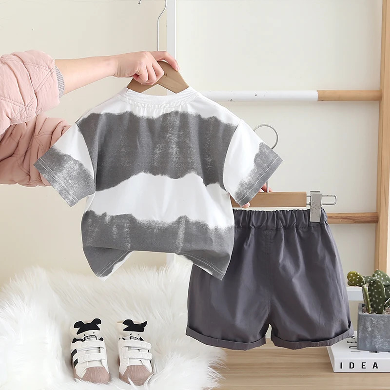 Summer Children Kid Boys Girls Cotton Clothes Full Printed Tshirt Shorts Toddler Clothing Baby Tracksuit Infant Casual Set 250725