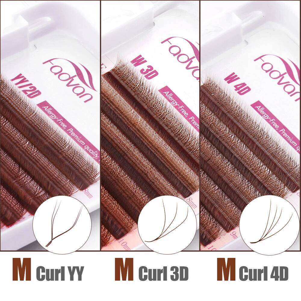 Fadvan Brown YY/3D/4D/5D Eyelash Extensions Premade Fan Comfortable Faux Mink Volume Lashes X250725